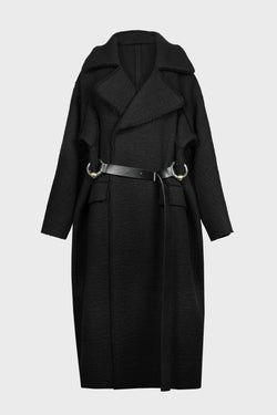 HEAVY WOOL COAT WITH "GAULTIER" RING