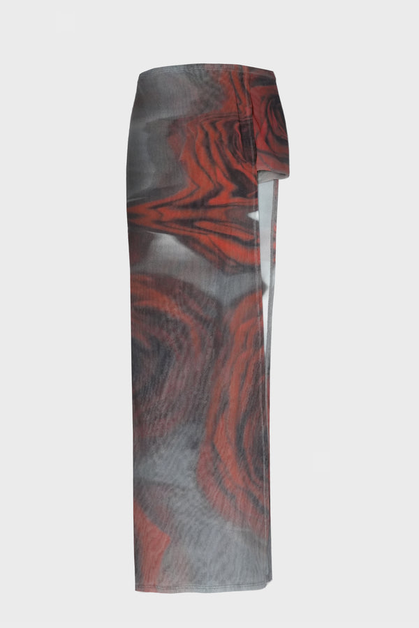 MESH MINI SHORT W/ SKIRT "BLURRY ROSES"