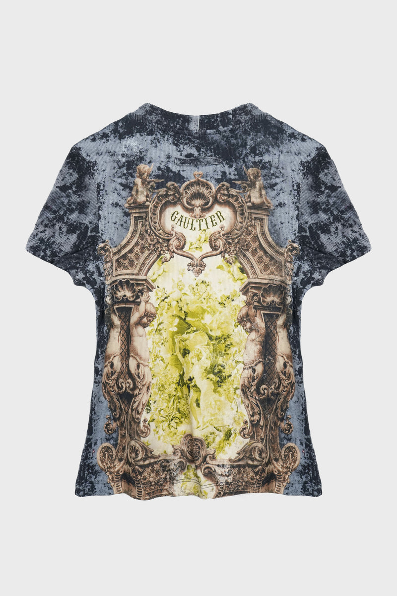 COTTON RIBBED TEE-SHIRT "MÉDAILLON"