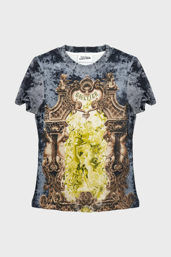 COTTON RIBBED TEE-SHIRT "MÉDAILLON"