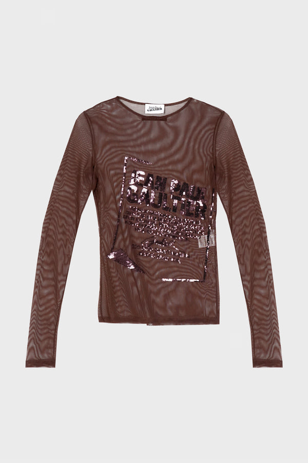 MESH LONG SLEEVES TOP "GAULTIER JACQUARD LABEL"