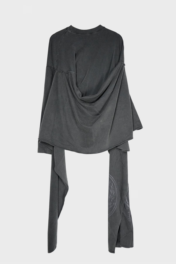 WASHED JERSEY CREW NECK WITH SCARF