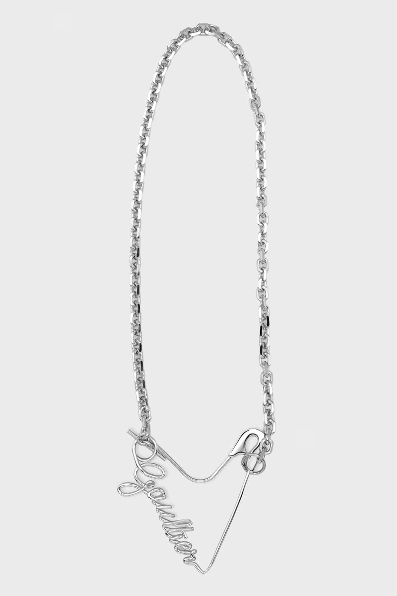 GAULTIER HEART SAFETY PIN NECKLACE