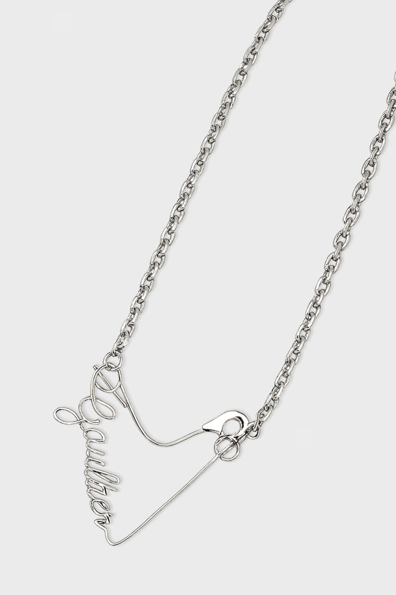 GAULTIER HEART SAFETY PIN NECKLACE