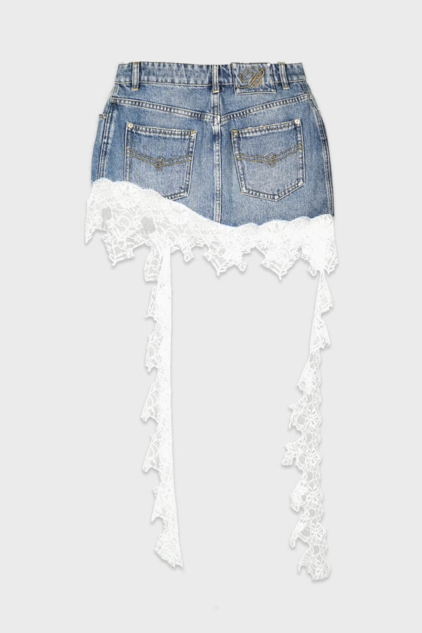DENIM SKIRT ICE BLUE