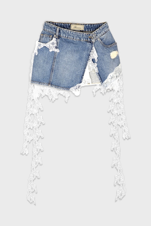 DENIM SKIRT ICE BLUE