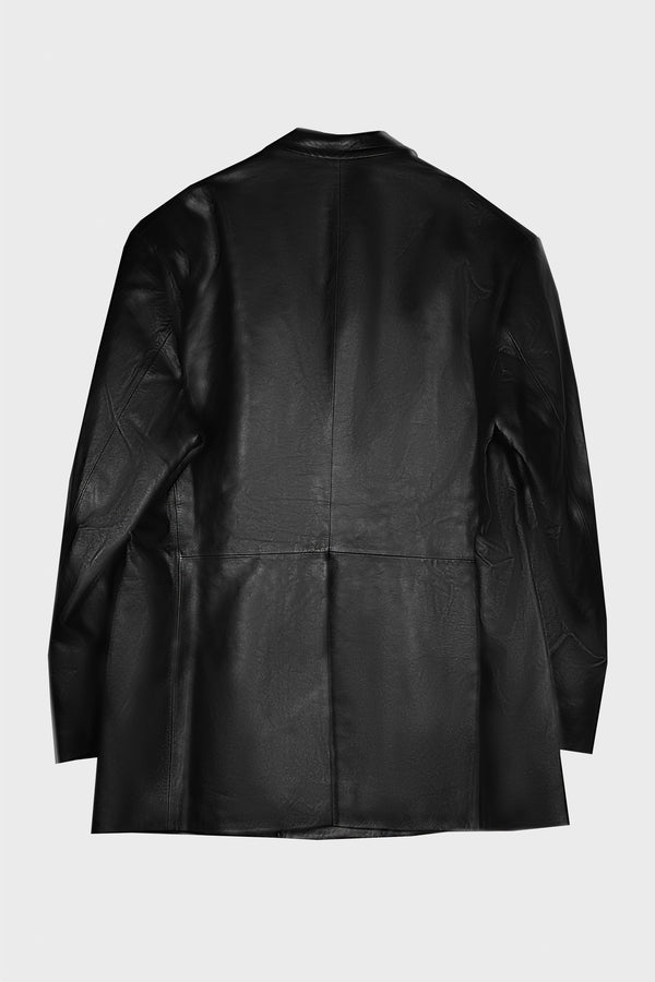 BLACK LEATHER BLAZER