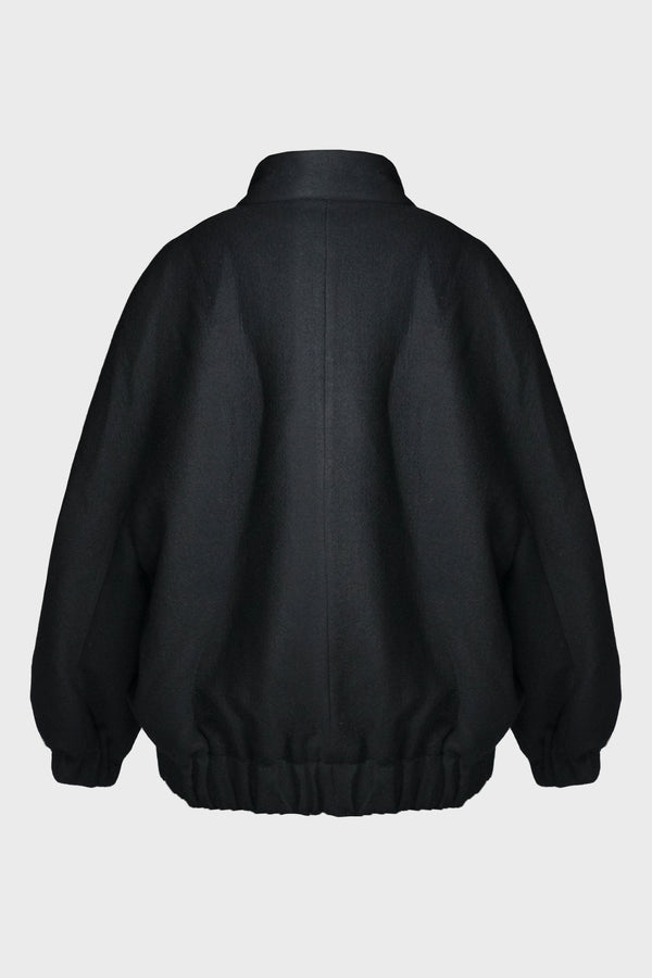 WOOL COTTON-INTERLAYER DRAWSTRING JACKET