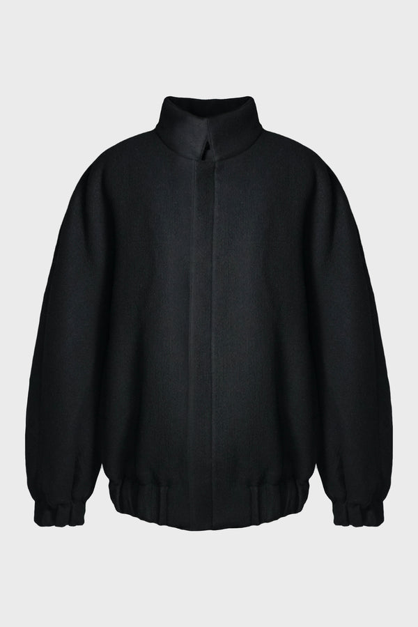 WOOL COTTON-INTERLAYER DRAWSTRING JACKET