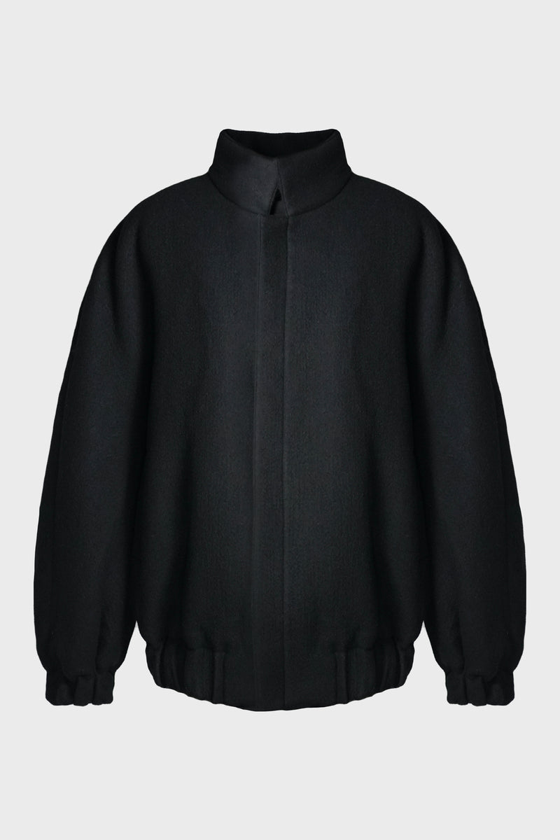 WOOL COTTON-INTERLAYER DRAWSTRING JACKET