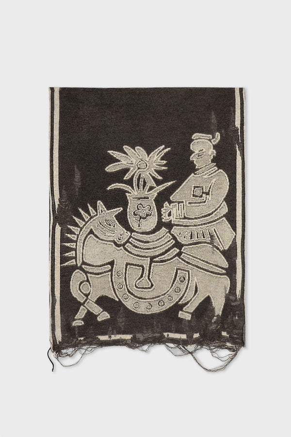 BROWN JIAMAZHI PATTERN TEXTURE SCARF