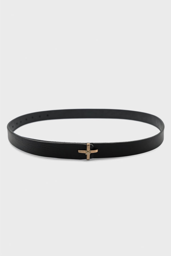 CROSS BUCKLE THIN CLEAN BELT
