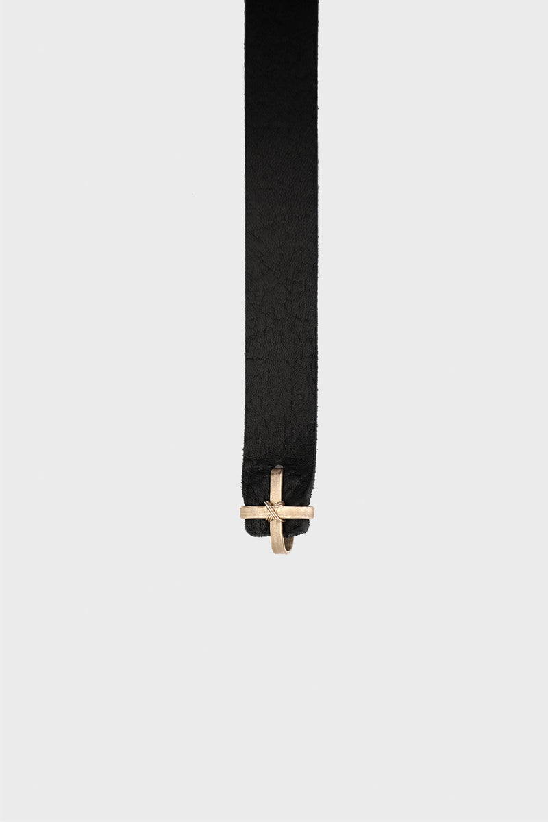CROSS BUCKLE THIN CLEAN BELT