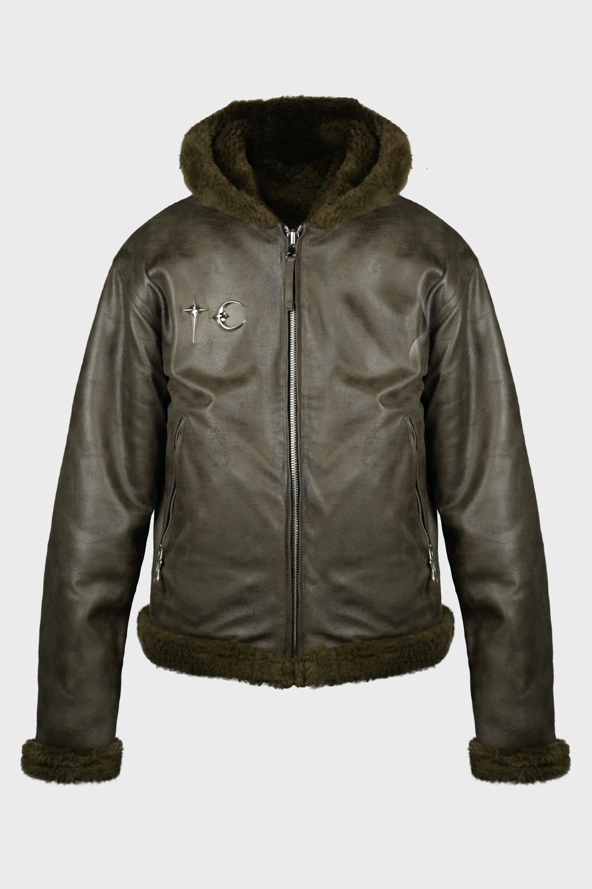 【ARCHIVE】SCIENCE LONDON OVERSIZED JACKET Oversized Faux Leather Bomber Jacket (UNISEX) CG420 - Acubi
