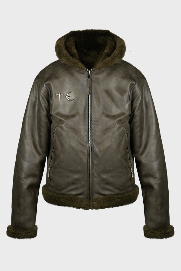 TC REVERSIBLE SHEARLING JACKET KHAKI