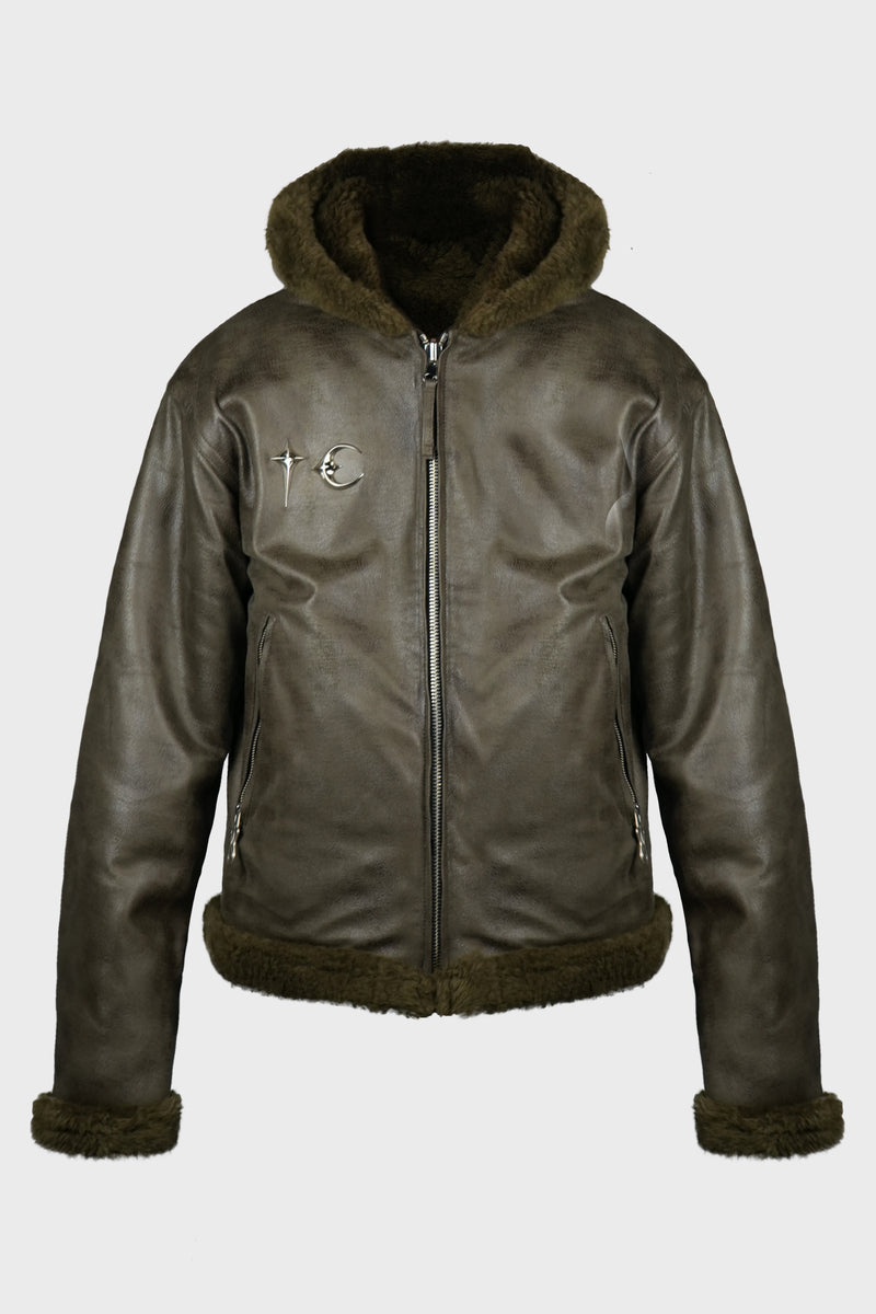 TC REVERSIBLE SHEARLING JACKET KHAKI