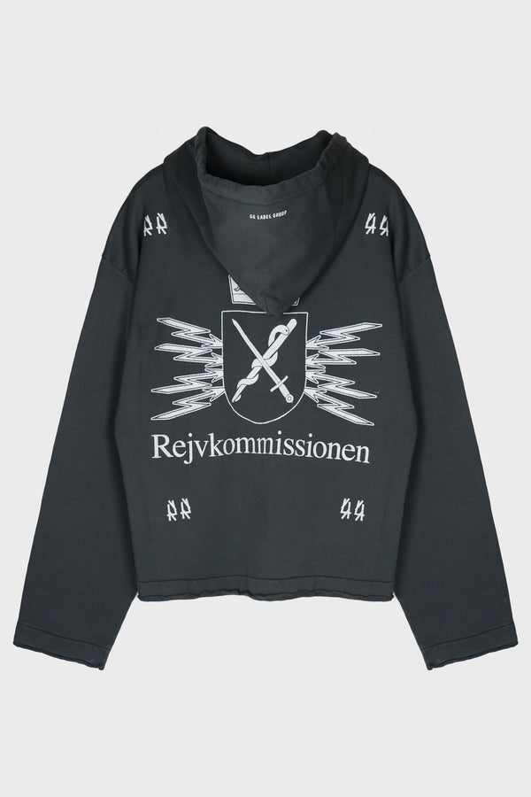 RAW CUT ZIP HOODIE BLACK + COMMISSION DIRTY WHITE