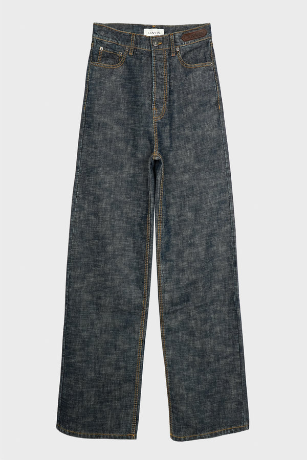DENIM BAGGY TROUSERS NAVY BLUE