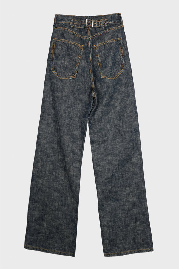 DENIM BAGGY TROUSERS NAVY BLUE