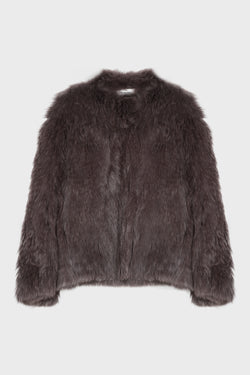 JACKET 50CM KNITTED FOX DEEP GRENAT