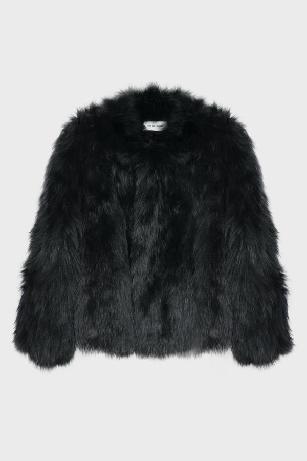 JACKET 50CM KNITTED FOX NOIR