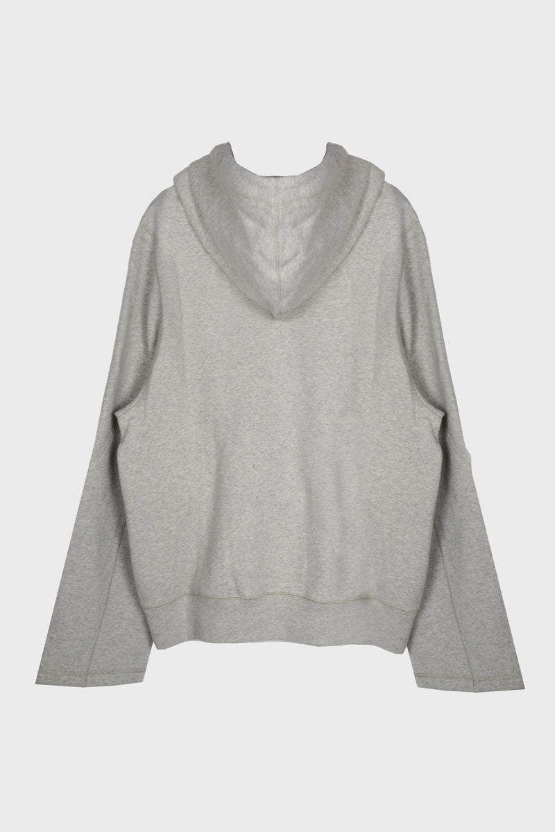 HOODIE DETAIL LOGO HEATHER GREY