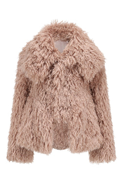 FURRY OVERSIZED JACKET SHELL PINK