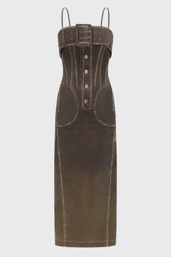RETRO WASHED BUSTIER DRESS