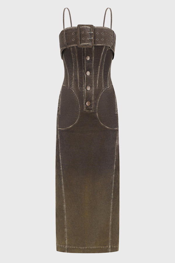 RETRO WASHED BUSTIER DRESS