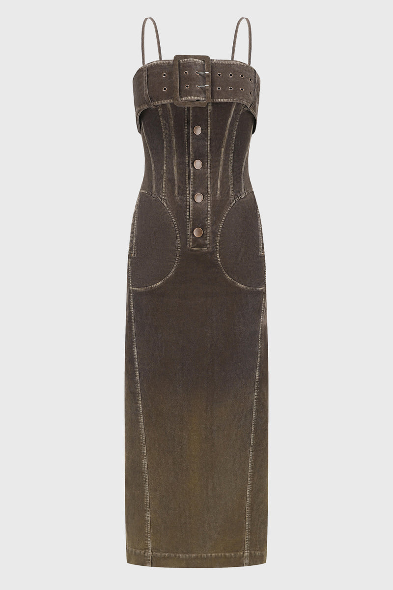 RETRO WASHED BUSTIER DRESS