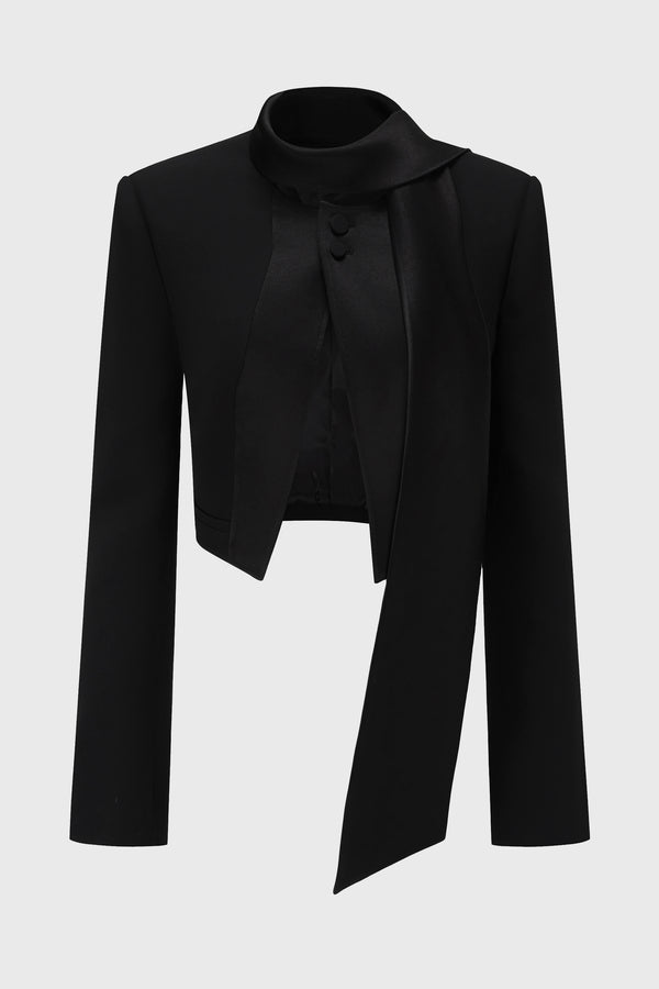 TAILORED TIEDETAILED CROPPED BLAZER