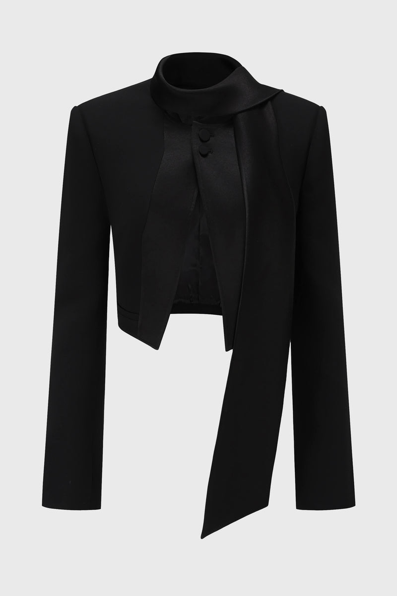 TAILORED TIEDETAILED CROPPED BLAZER