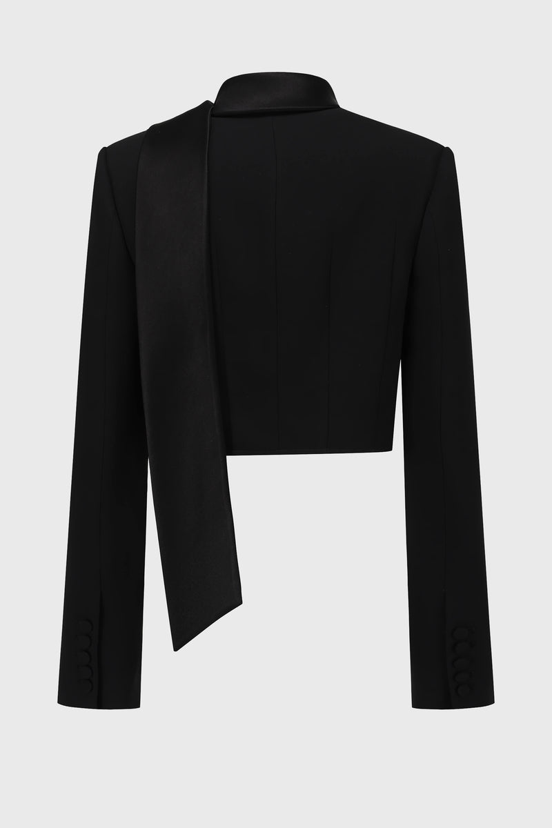 TAILORED TIEDETAILED CROPPED BLAZER