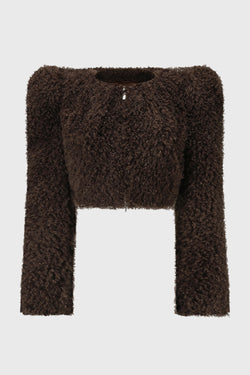 TEDDY GATHERED CROPPED JACKET