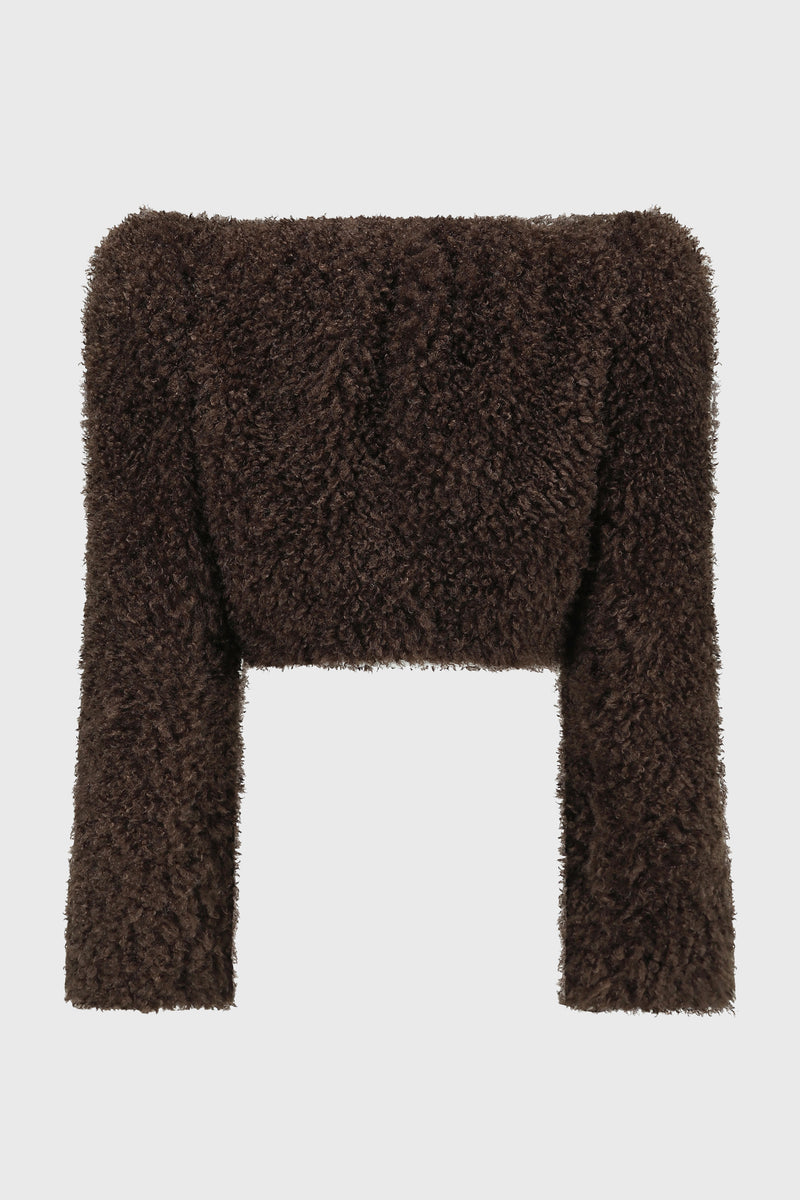 TEDDY GATHERED CROPPED JACKET