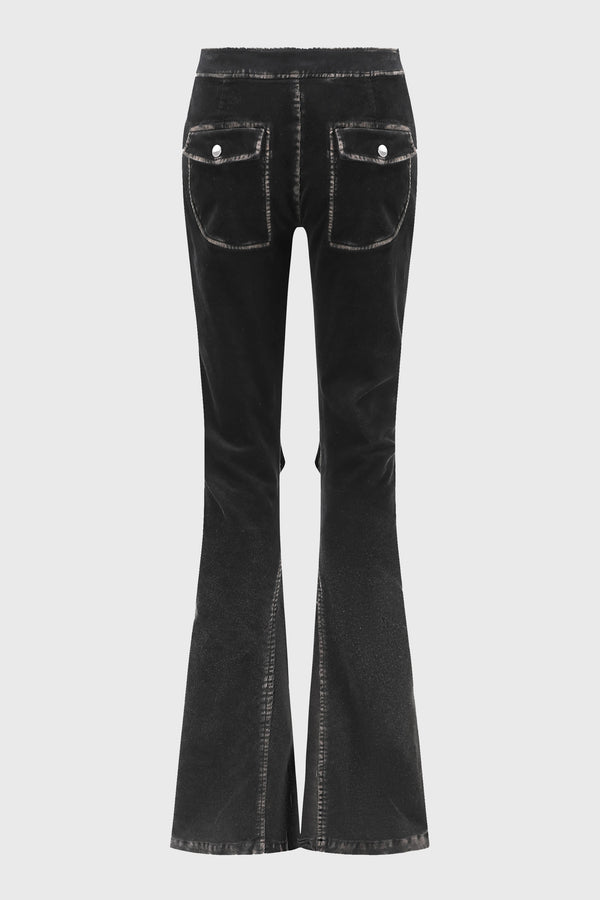 WASHED FLARED PANTS BLACK