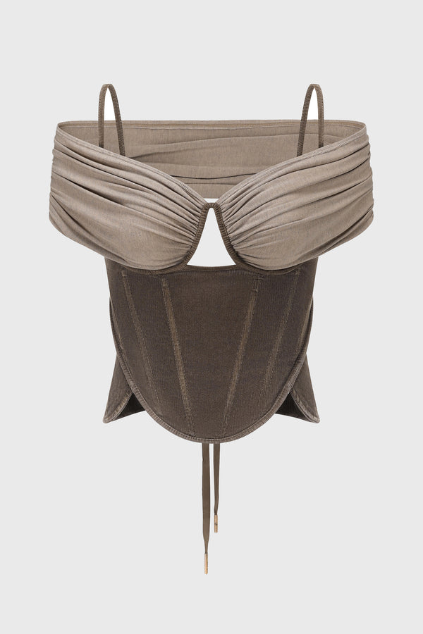 DECONSTRUCTED BUSTIER TOP