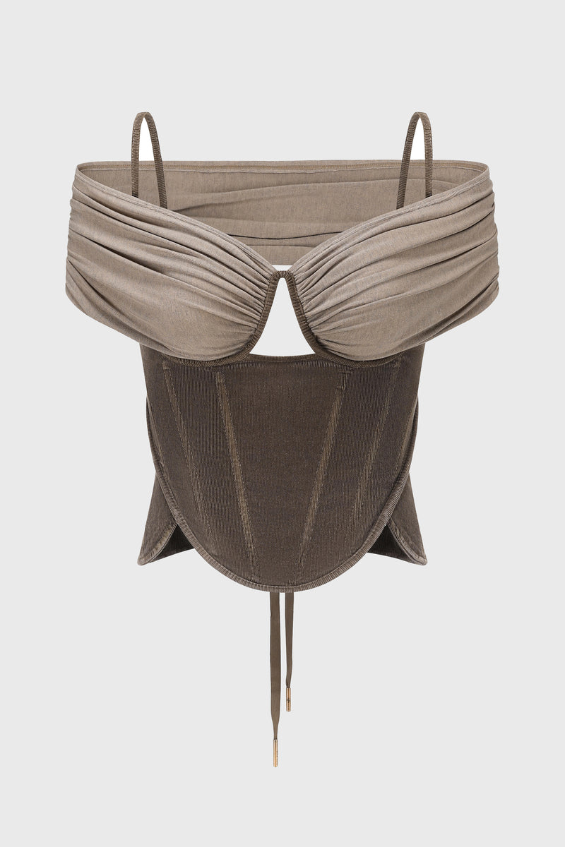 DECONSTRUCTED BUSTIER TOP