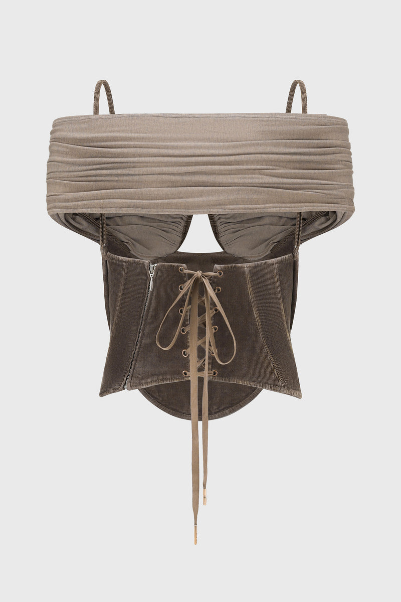 DECONSTRUCTED BUSTIER TOP