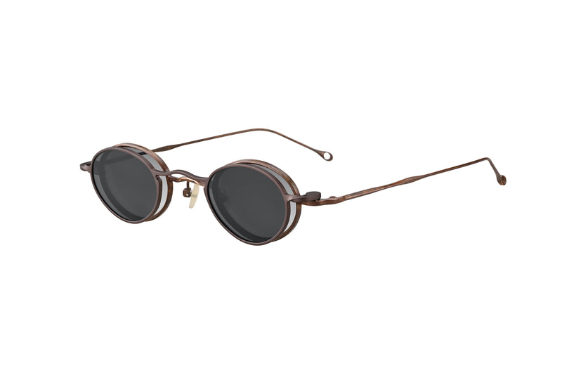 × ZIGGY CHEN VINTAGE BRONZE + BRONZE CLIP SUNGLASSES