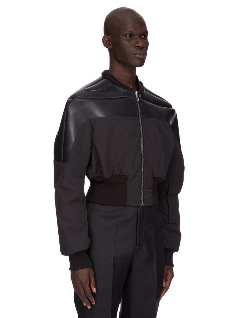 GIRDERED BOMBER LEATHER BLACK