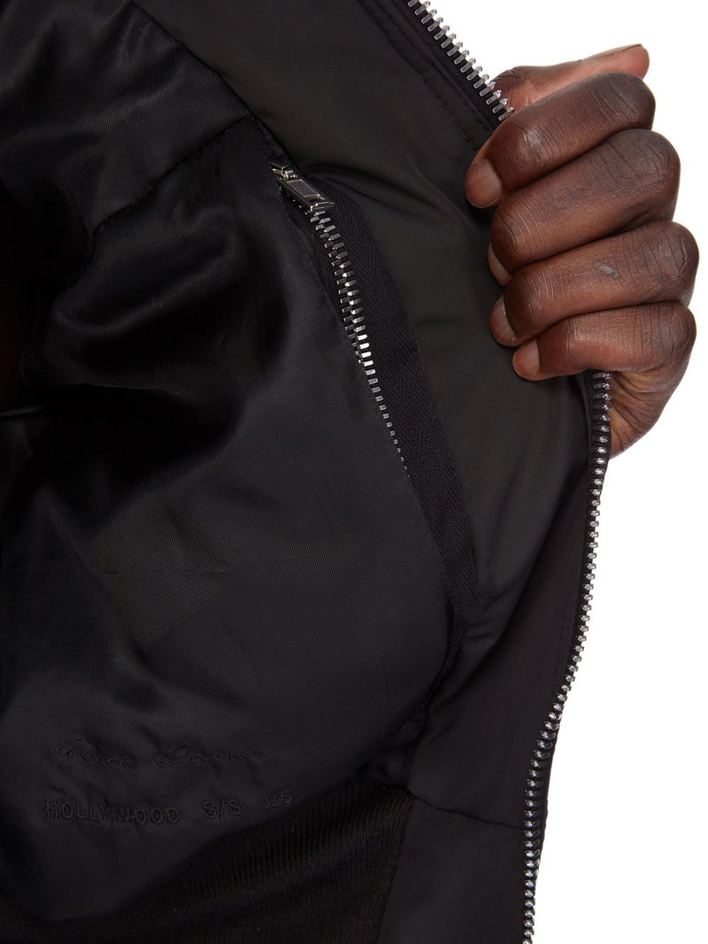 GIRDERED BOMBER LEATHER BLACK