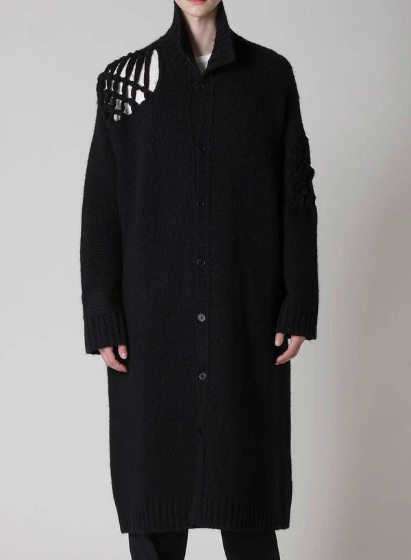 MACRAME D CARDIGAN BLACK