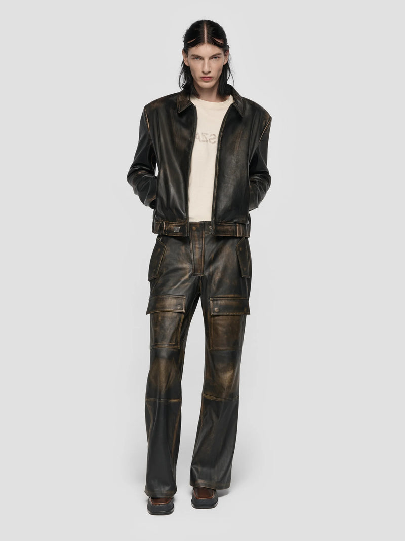 VINTAGE LEATHER MOTO PANTS