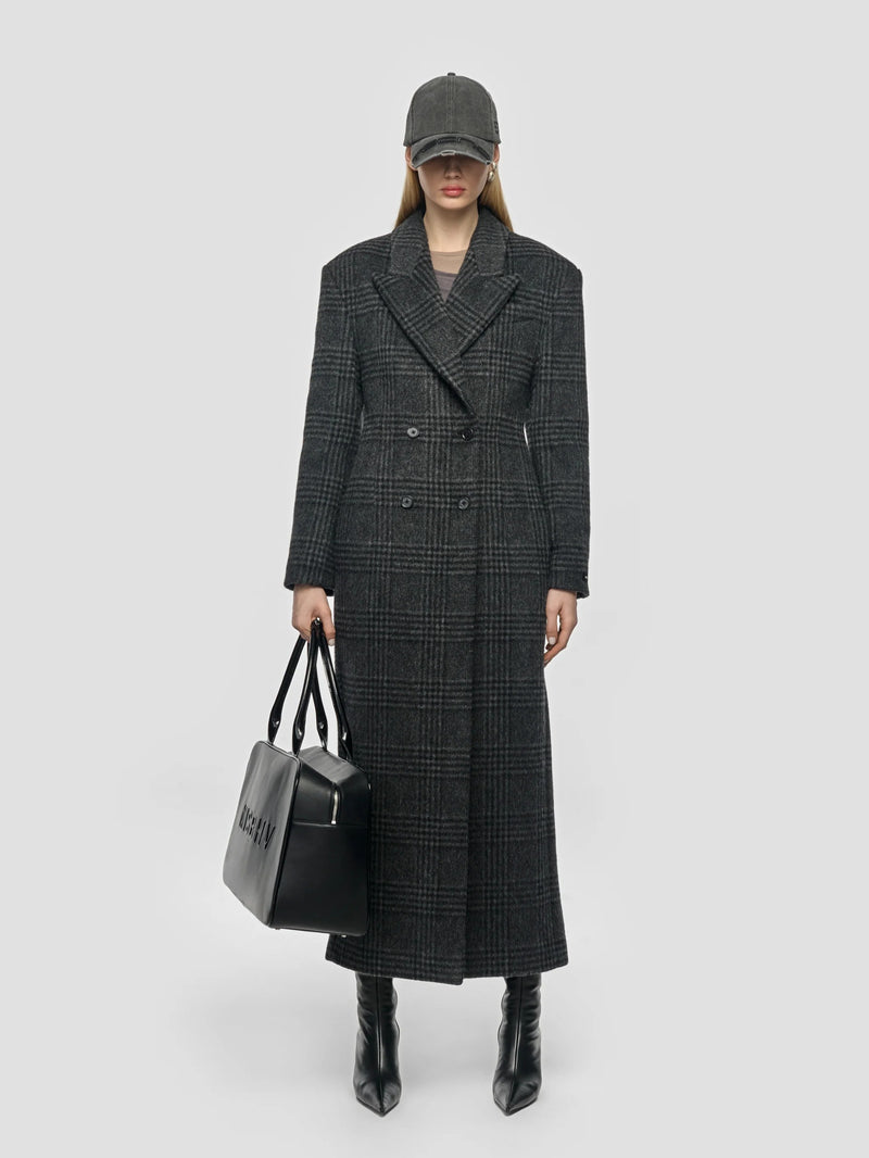 DOUBLE BREASTED CHECK COAT