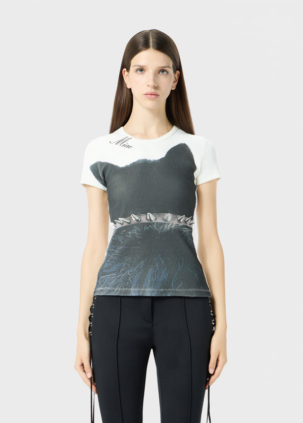 JERSEY T-SHIRT NATURAL WHITE/BLACK