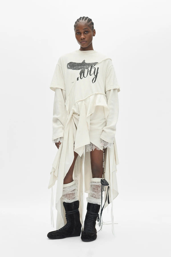 GUUSTA LONG HIGH COMFORT DECONSTRUCTED DRESS