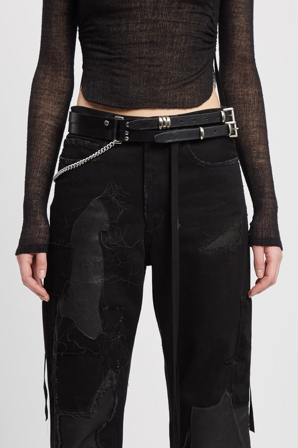 LUEN 4 CM MULTI BELT BLACK