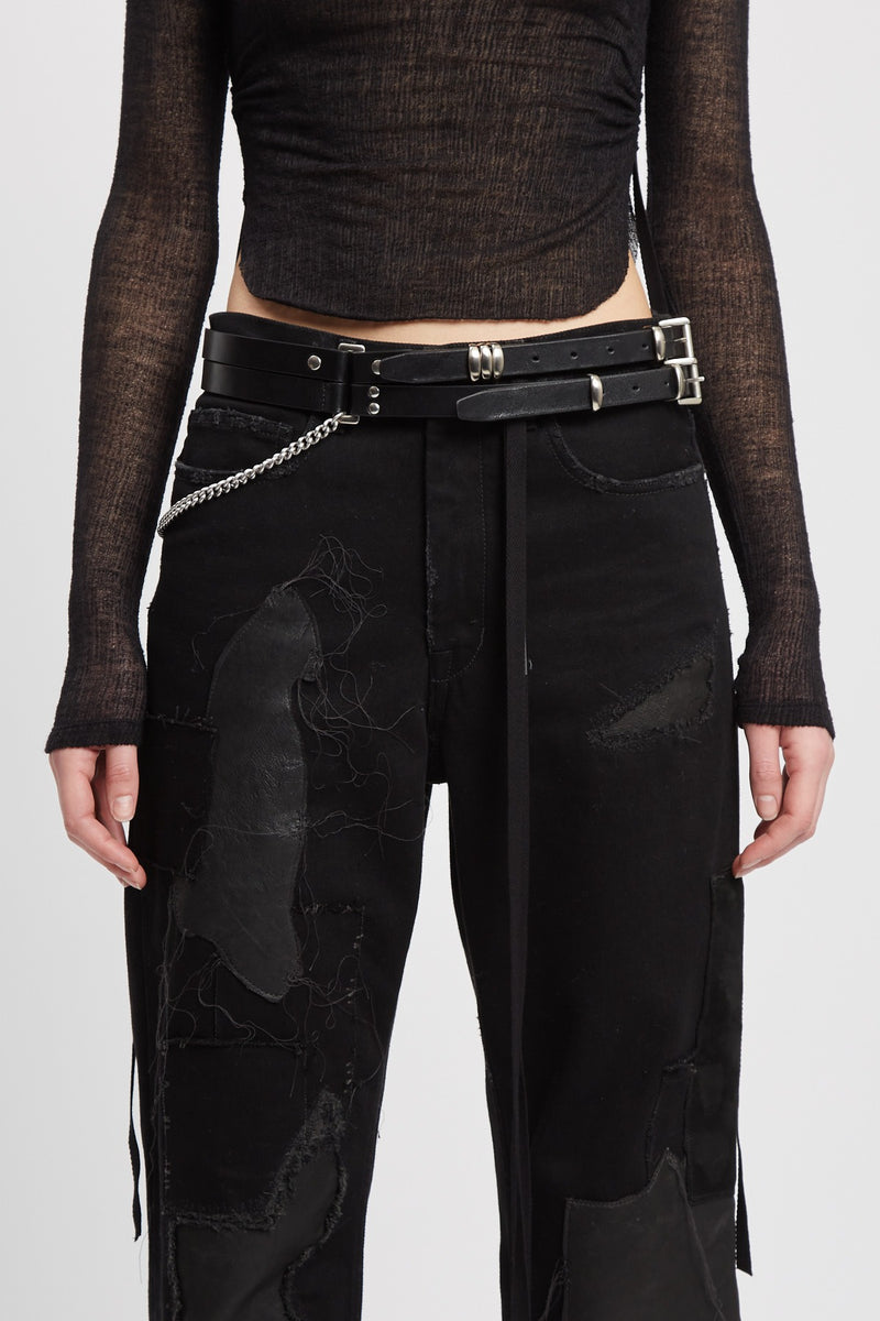 LUEN 4 CM MULTI BELT BLACK