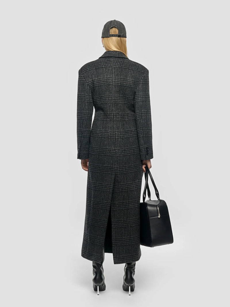 DOUBLE BREASTED CHECK COAT